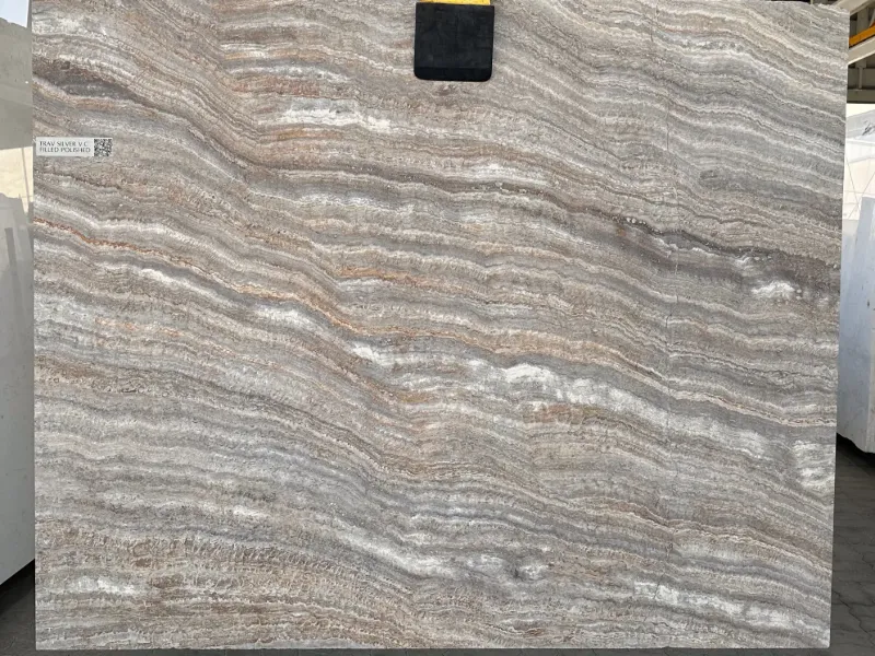 Travertine Silver V.C Filled Polished - Thumbnail 2