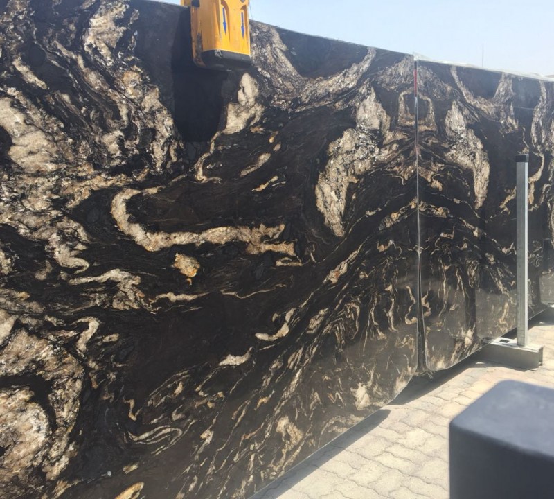 Titanium Granite Cosmic Black Mc Slab Tile from China 